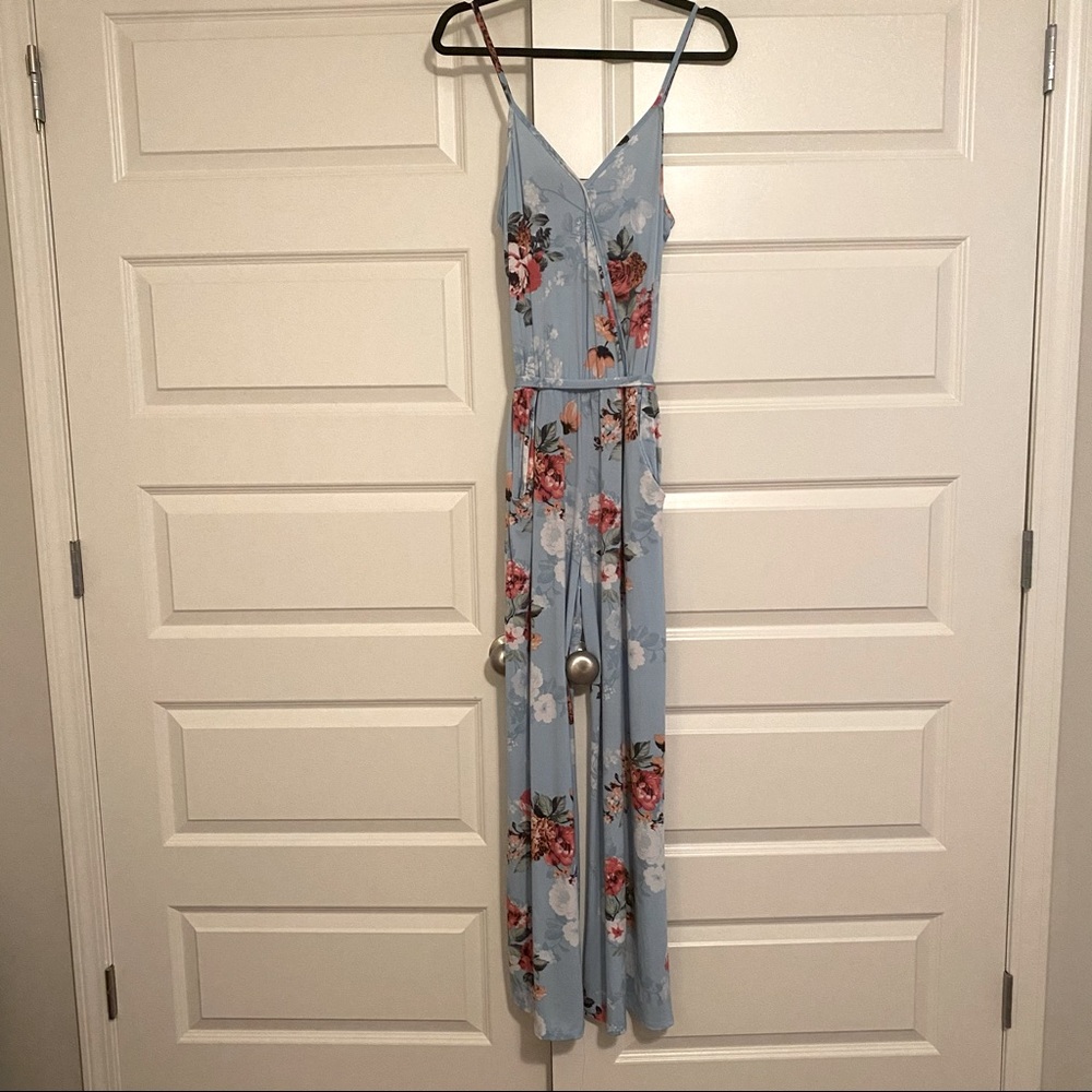 Baby Blue Floral Jumpsuit